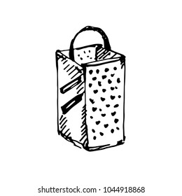 Hand drawn grater. Sketch, vector illustration.