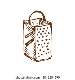 Hand drawn grater. Sketch, vector illustration.