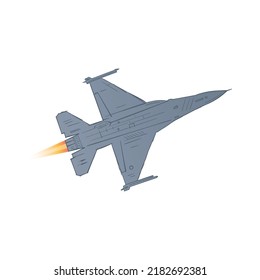 hand drawn gray f16 plane. doodle f16 airplane drawing