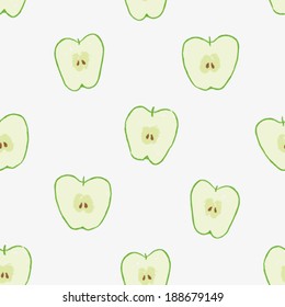 hand drawn green apples seamless pattern