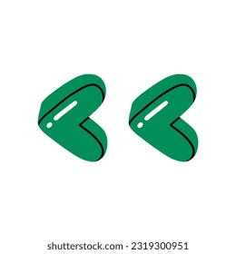 Hand drawn Green Arrows. Colorful pointer, marker illustration.