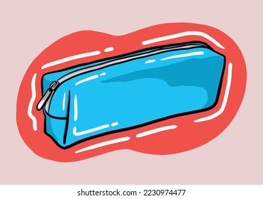Icono de vector de caso azul dibujado a mano para el diseño web aislado en el fondo