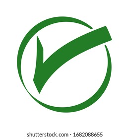 hand drawn green check mark icon vector symbol. check mark or checkbox pictogram. vector illustration