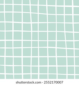 Dibujado a mano patrón de cuadrícula lindo verde para el fondo. doodle beige, patrón a cuadros. Gráfico de fondo cuadrado con textura. Arte de línea a mano alzada cuadrícula Vector contorno grunge impresión. Ilustración vectorial
