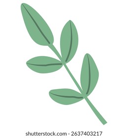Hand Drawn Green Leaf Vector Set
