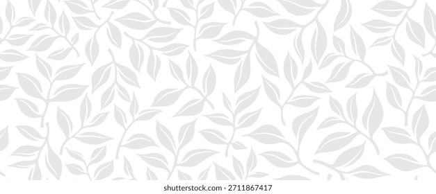  Mão desenhado verde folhas vetor padrão fundo. padrão de chá folha floral.