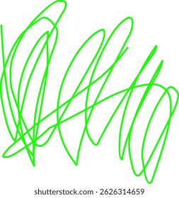 hand drawn green scribble line shape light vector. green scribble brush stroke. logo design element. chaos scribble pattern. green ink pen scribble