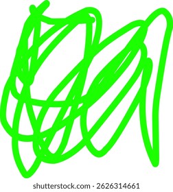 hand drawn green scribble line shape light vector. green scribble brush stroke. logo design element. chaos scribble pattern. green ink pen scribble