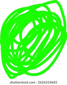 hand drawn green scribble line shape light vector. green scribble brush stroke. logo design element. chaos scribble pattern. green ink pen scribble