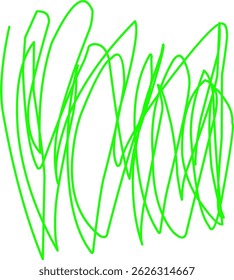 hand drawn green scribble line shape light vector. green scribble brush stroke. logo design element. chaos scribble pattern. green ink pen scribble