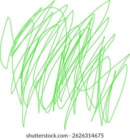 hand drawn green scribble line shape light vector. green scribble brush stroke. logo design element. chaos scribble pattern. green ink pen scribble