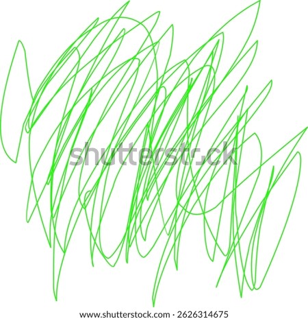 hand drawn green scribble line shape light vector. green scribble brush stroke. logo design element. chaos scribble pattern. green ink pen scribble