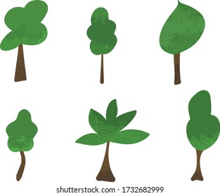 Hand drawn green tree pack