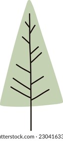 Hand drawn green tree. Simple vector illustration.