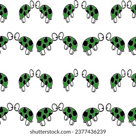 hand drawn green turtle repeat seamless pattern design for animal wallpaper or zoo wall, kids wallpaper or wrapping paper 