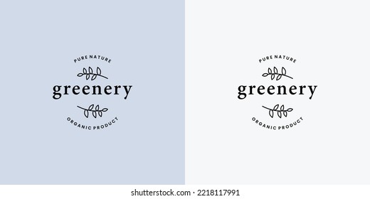 Hand Drawn Greenery Logo Design For Nature Cosmetic