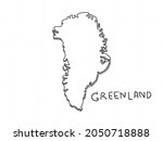 Hand Drawn of Greenland 3D Map on White Background.