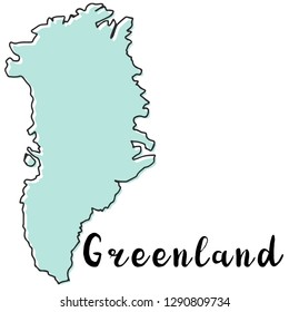 Hand drawn of Greenland map, vector illustration