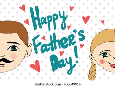 Hand drawn greeting card for father's day