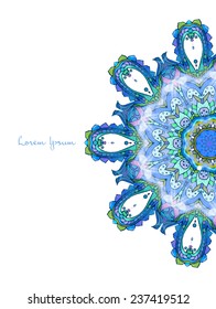 Hand drawn greeting card ornament illustration concept. Lace pattern design Vector decorative banner of card or invitation design Vintage traditional, Islam, arabic, indian, ottoman motifs, watercolor