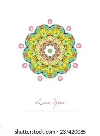 Hand drawn greeting card ornament illustration concept. Lace pattern design. Vector decorative banner of card or invitation design Vintage traditional, Islam, arabic, indian, ottoman motifs, elements.