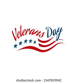 hand drawn greeting card veterans day lettering background design vector typography illustration