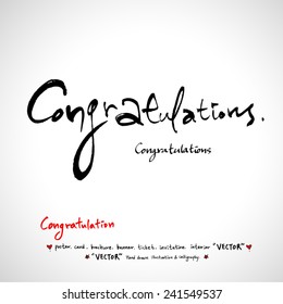 Hand drawn greeting /  vector - calligraphy