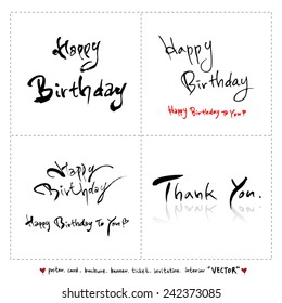 Hand drawn greeting /  vector - calligraphy