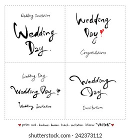 Hand drawn greeting /  vector - calligraphy