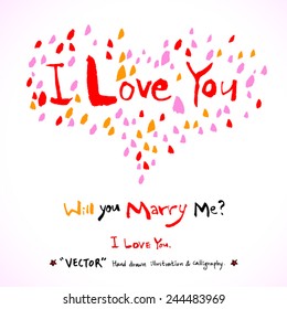 Hand drawn greeting /  vector - calligraphy