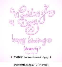 Hand drawn greeting /  vector - calligraphy