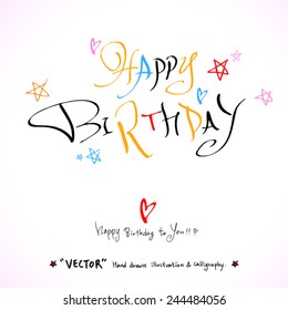 Hand drawn greeting /  vector - calligraphy