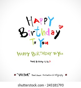 Hand drawn greeting /  vector - calligraphy