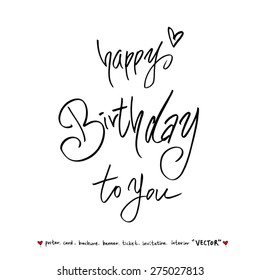 Hand drawn greeting /  vector - calligraphy