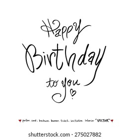 Hand drawn greeting /  vector - calligraphy