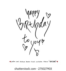 Hand drawn greeting /  vector - calligraphy