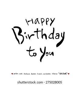 Hand drawn greeting /  vector - calligraphy