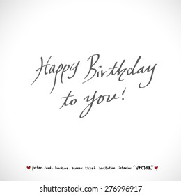 Hand drawn greeting /  vector - calligraphy