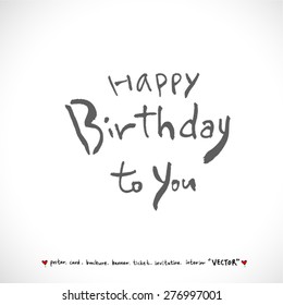 Hand drawn greeting /  vector - calligraphy
