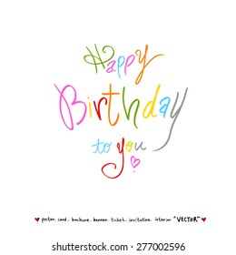 Hand drawn greeting /  vector - calligraphy