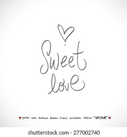 Hand drawn greeting /  vector - calligraphy