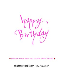 Hand drawn greeting /  vector - calligraphy