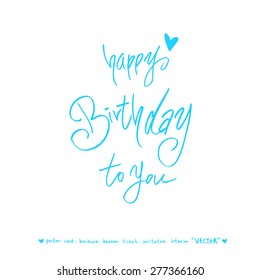 Hand drawn greeting /  vector - calligraphy