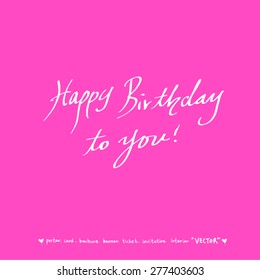 Hand drawn greeting /  vector - calligraphy