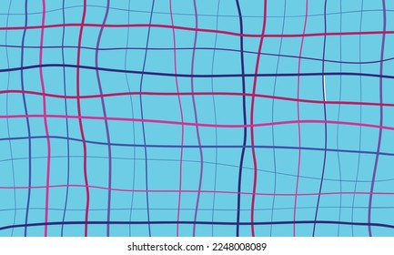 Hand Drawn Grid Background. Striped Line Pattern Banner