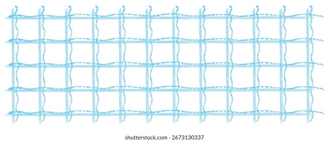 Hand drawn grid vector pattern. Check line background, stripe texture, handdrawn geometric grid wallpaper