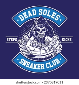 The Hand Drawn Grim Reaper Sneaker Club Emblem Badge Design