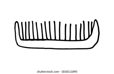 Hand drawn grooming tools. Vector illustration of hairdresser accessories. Barber shop, pet service. Combs isolated on white background.