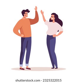 Hand Drawn group of friends talking in flat style isolated on background