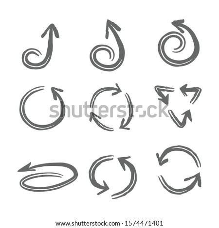 Hand drawn grunge arrows. Arrow vector doodles collection.